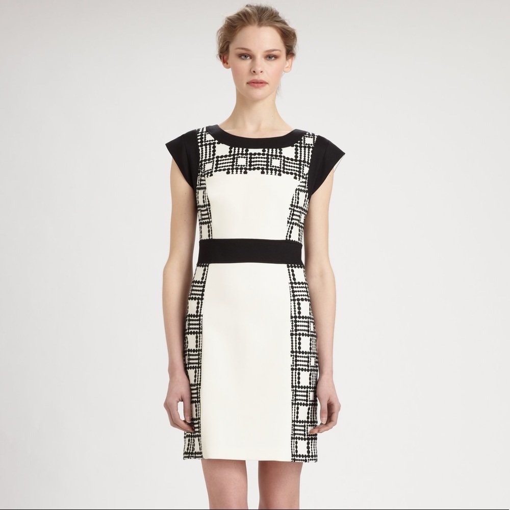 Black Embroidered Ponte Dress
